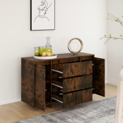 Sideboard mit 3 Schubladen Räuchereiche 120x41x75 cm Spanplatte