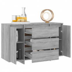 Sideboard mit 3 Schubladen Grau Sonoma 120x41x75 cm Spanplatte