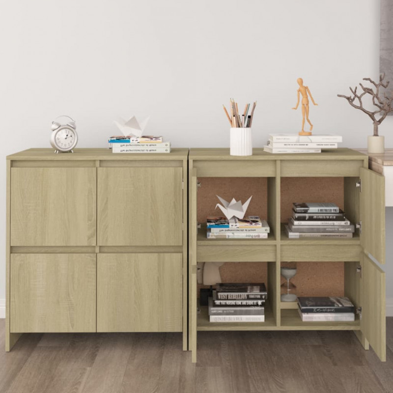 Sideboards 2 Stk. Sonoma-Eiche 70x41x75 cm Spanplatte