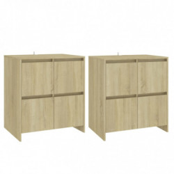 Sideboards 2 Stk. Sonoma-Eiche 70x41x75 cm Spanplatte