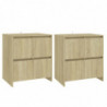 Sideboards 2 Stk. Sonoma-Eiche 70x41x75 cm Spanplatte