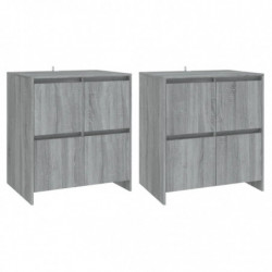 Sideboards 2 Stk. Grau Sonoma 70x41x75 cm Spanplatte