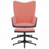 Relaxsessel mit Hocker Rosa Samt und PVC