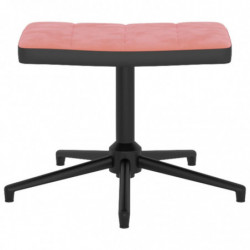 Relaxsessel mit Hocker Rosa Samt und PVC