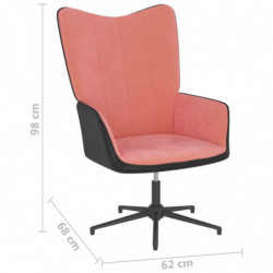 Relaxsessel mit Hocker Rosa Samt und PVC