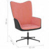 Relaxsessel mit Hocker Rosa Samt und PVC