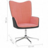 Relaxsessel mit Hocker Rosa Samt und PVC