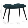 Relaxsessel mit Hocker Blau Samt