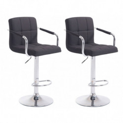 2er Set Barhocker Lucy V2 Stoff chrom