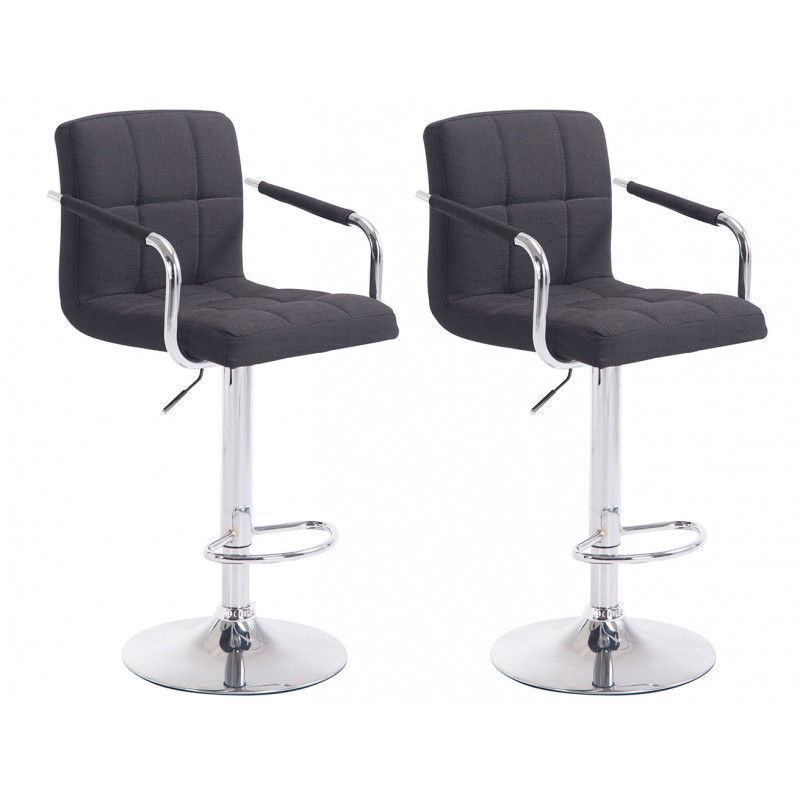 2er Set Barhocker Lucy V2 Stoff chrom