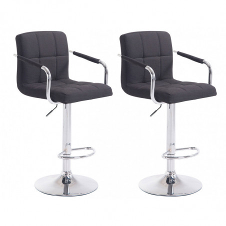 2er Set Barhocker Lucy V2 Stoff chrom