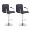 2er Set Barhocker Lucy V2 Stoff chrom