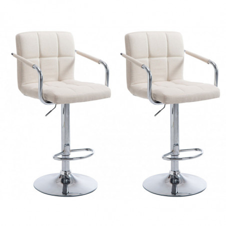 2er Set Barhocker Lucy V2 Stoff chrom