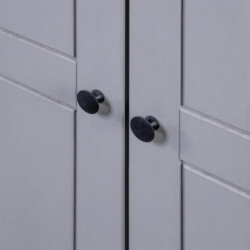 Kleiderschrank 3-Türig Grau 118×50×171,5 cm Kiefer Panama Serie