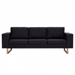 3-Sitzer-Sofa Stoff Schwarz