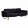 3-Sitzer-Sofa Stoff Schwarz