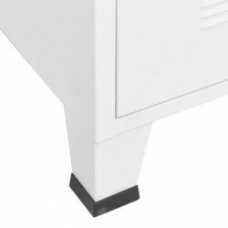 Industrial Kleiderschrank Weiß 90x50x180 cm Metall