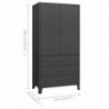 Industrial Kleiderschrank Anthrazit 90x50x180 cm Metall