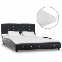 Bett mit Matratze Schwarz...