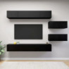 6-tlg. TV-Schrank-Set Schwarz Spanplatte