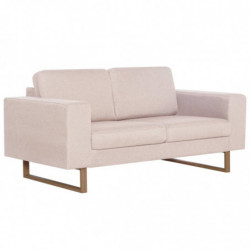 2-Sitzer-Sofa Stoff Cremeweiß