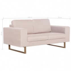 2-Sitzer-Sofa Stoff Cremeweiß