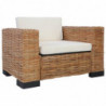 Sessel mit Auflagen Natur Rattan