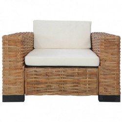 Sessel mit Auflagen Natur Rattan