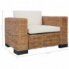 Sessel mit Auflagen Natur Rattan