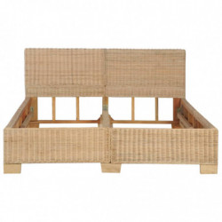 Bettrahmen Handgewebt Echtes Rattan 140×200 cm