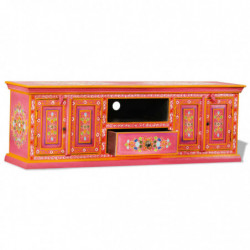 TV-Schrank Mangoholz Massiv Rosa Handbemalt