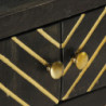 Couchtisch Schwarz und Golden 90 x 50 x 35 cm Massivholz Mango