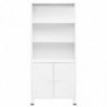 Bücherregal im Industrie-Stil Weiß 80x32x180 cm Stahl