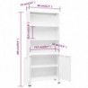 Bücherregal im Industrie-Stil Weiß 80x32x180 cm Stahl