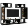 6-tlg. TV-Schrank-Set Schwarz Spanplatte