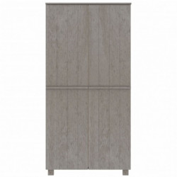 Kleiderschrank Hellgrau 89x50x180 cm Massivholz Kiefer