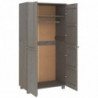 Kleiderschrank Hellgrau 89x50x180 cm Massivholz Kiefer