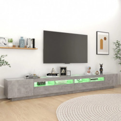TV-Schrank mit LED-Leuchten Betongrau 300x35x40 cm