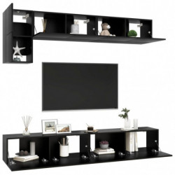 5-tlg. TV-Schrank-Set Schwarz Spanplatte