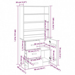 Highboard Massivholz Kiefer Honigbraun