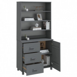 Highboard Massivholz Kiefer Dunkelgrau