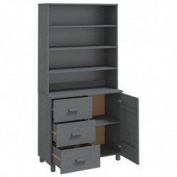 Highboard Massivholz Kiefer Dunkelgrau