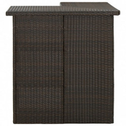 Eck-Bartisch Braun 100x50x105 cm Poly Rattan