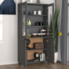 Highboard Massivholz Kiefer Dunkelgrau