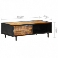 Couchtisch 105x50x35 cm Raues Mangoholz