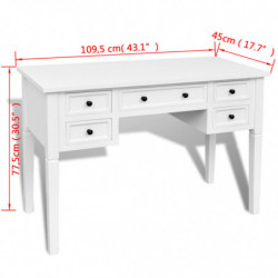 Weißer Schreibtisch mit 5 Schubladen