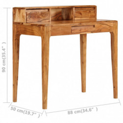 Schreibtisch mit Schubladen Massivholz 88 x 50 x 90 cm