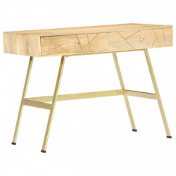 Schreibtisch mit Schubladen 100×55×75 cm Massivholz Mango