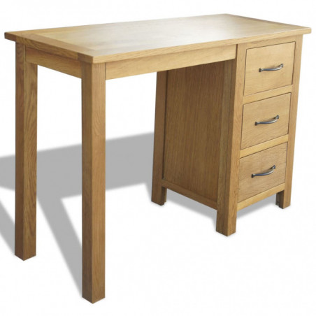 Schreibtisch mit 3 Schubladen 106x40x75 cm Massivholz Eiche