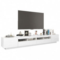 TV-Schrank mit LED-Leuchten Hochglanz-Weiß 260x35x40 cm